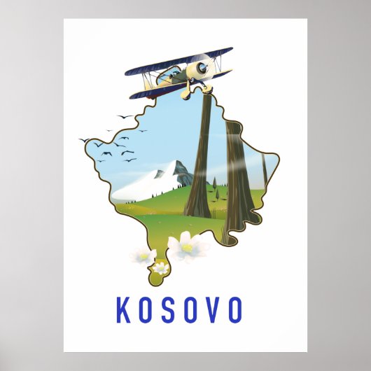 Poster Carte du Kosovo (Devant)