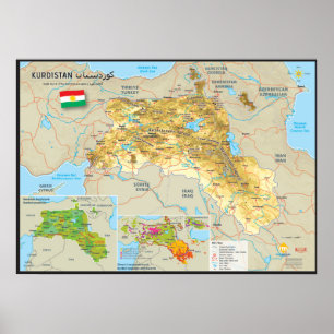 Poster Carte du Kurdistan