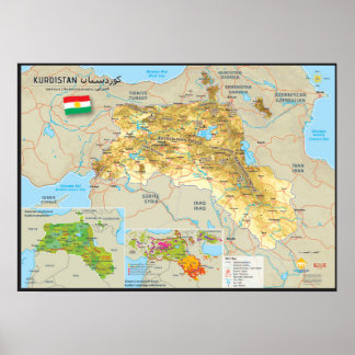 Poster Carte du Kurdistan