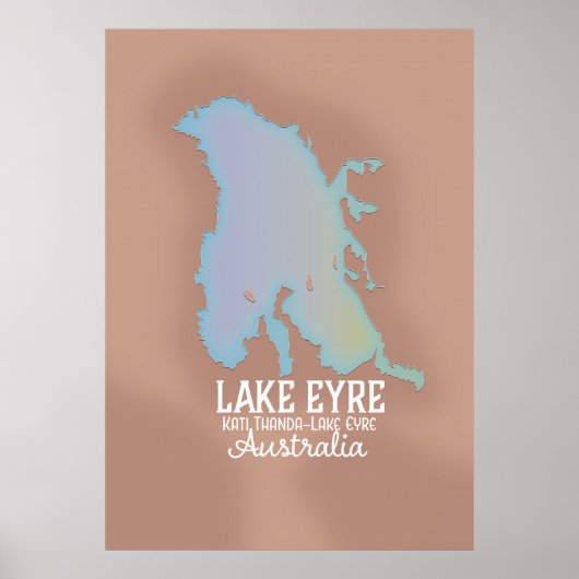 Poster Carte du lac Eyre Australie (Devant)