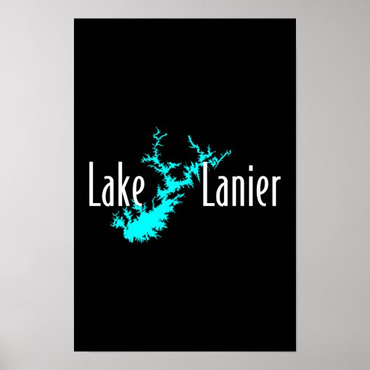 Poster Carte du lac Lanier Géorgie pour la navigation de  (Devant)