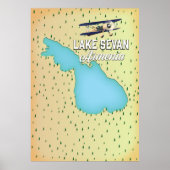 Poster Carte du lac Sevan Arménie (Devant)