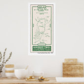 Poster Carte du lac Tahoe 1914 (Cuisine)