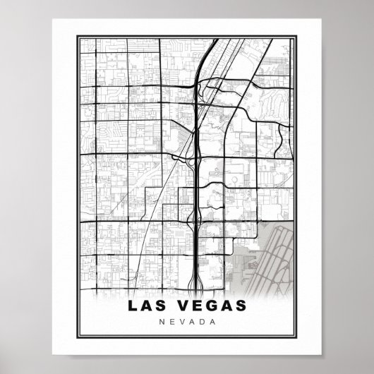 Poster Carte du Las Vegas Strip (Devant)