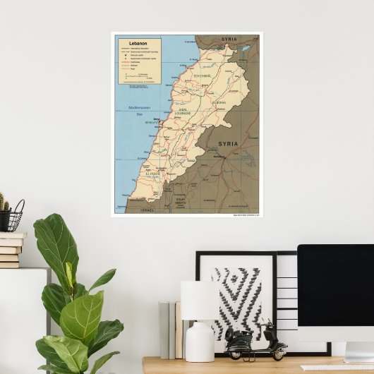 Poster Carte du Liban (2000) (Bureau à domicile)