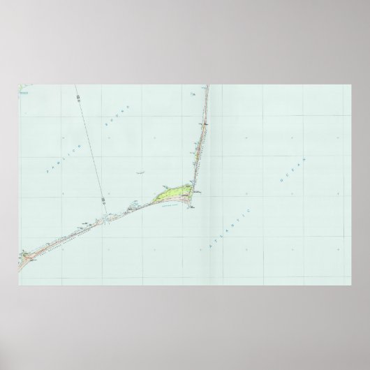 Poster Carte du littoral national du Cap Hatteras (1985) (Devant)