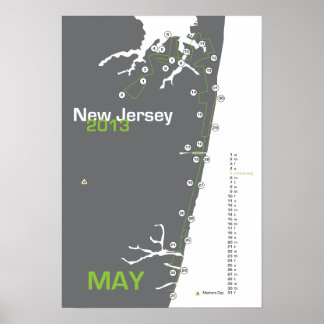 Poster Carte du marathon NJ
