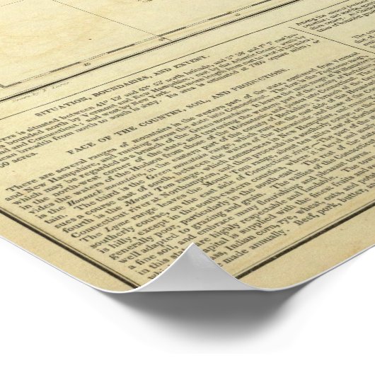 Poster Carte Du Massachusetts (Coin)