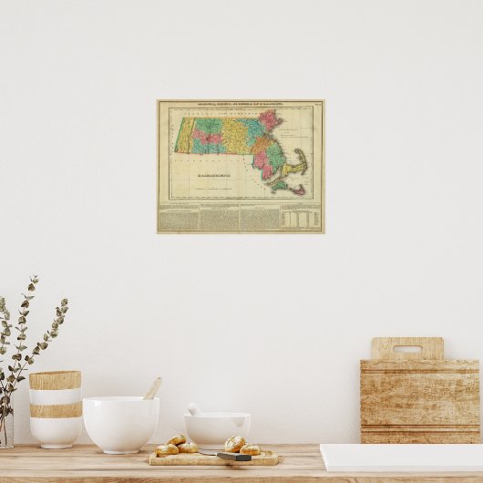 Poster Carte Du Massachusetts (Cuisine)