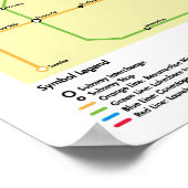 Poster Carte du métro de la région de Waterloo (fictif) (Coin)