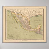 Poster Carte du Mexique (Devant)