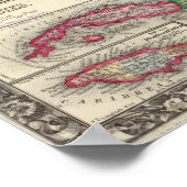 Poster Carte Du Mexique, Amérique Centrale (Coin)