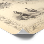 Poster Carte du Mexique, de la Californie et du Texas (Coin)