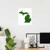 Poster Carte du Michigan (Bureau à domicile)