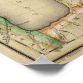 Poster Carte du Michigan 1822 antique avec relief moderne (Coin)