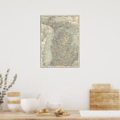 Poster Carte du Michigan 1901 (Cuisine)