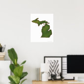 Poster Carte du Michigan 4 (Bureau à domicile)