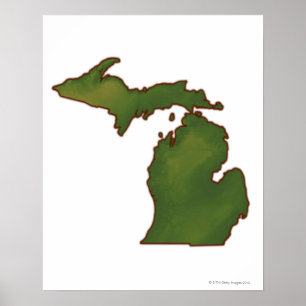 Poster Carte du Michigan 4