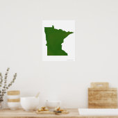Poster Carte du Minnesota 2 (Cuisine)