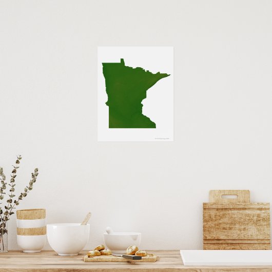 Poster Carte du Minnesota 2 (Cuisine)