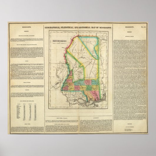 Poster Carte Du Mississippi (Devant)