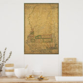 Poster Carte du Mississippi 1820 (Cuisine)