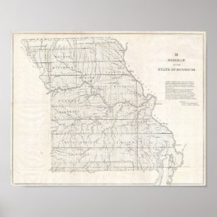 Poster Carte du Missouri