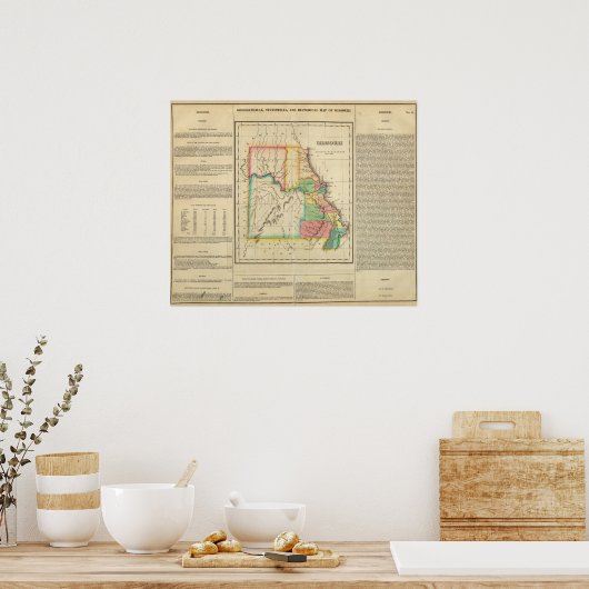 Poster Carte Du Missouri (Cuisine)