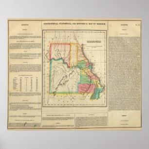 Poster Carte du Missouri