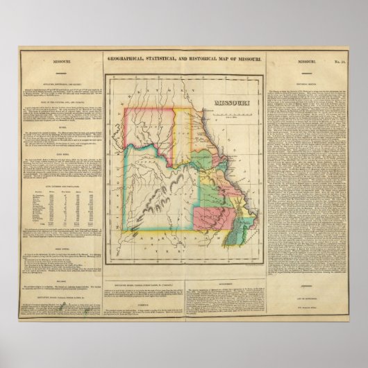 Poster Carte Du Missouri (Devant)