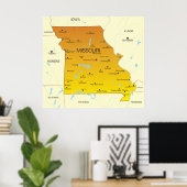 Poster Carte Du Missouri (Bureau à domicile)