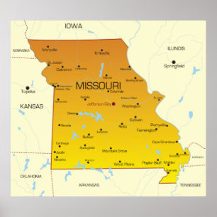 Poster Carte Du Missouri