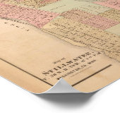 Poster Carte du MN de l'ancienne rivière Stillwater (1874 (Coin)