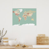 Poster Carte du monde ! (Cuisine)