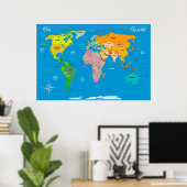 Poster Carte du monde (Bureau à domicile)