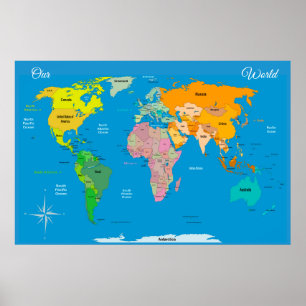 Poster Carte du monde