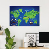 Poster Carte du monde (Bureau à domicile)