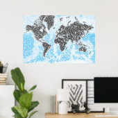 Poster Carte du monde (Bureau à domicile)