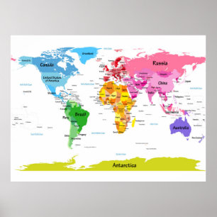 Poster Carte du monde