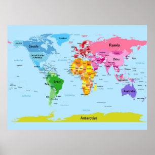Poster Carte du monde