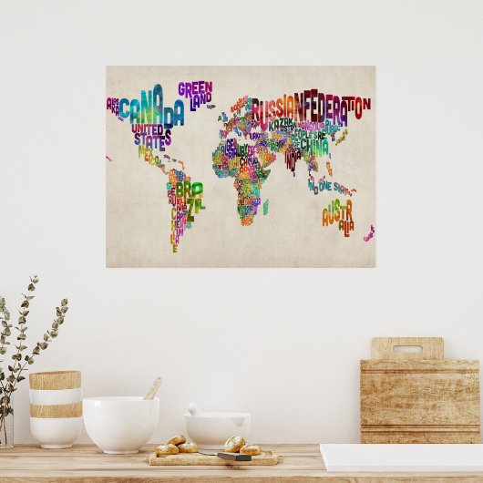 Poster Carte du monde (Cuisine)