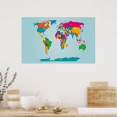 Poster Carte du monde (Cuisine)