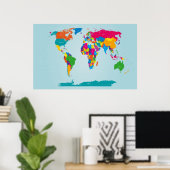 Poster Carte du monde (Bureau à domicile)
