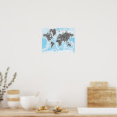 Poster Carte du monde (Cuisine)