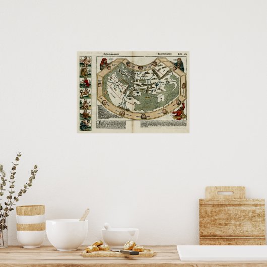 Poster Carte du monde 1493 (Cuisine)