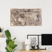 Poster Carte du monde | 1507 (Bureau à domicile)