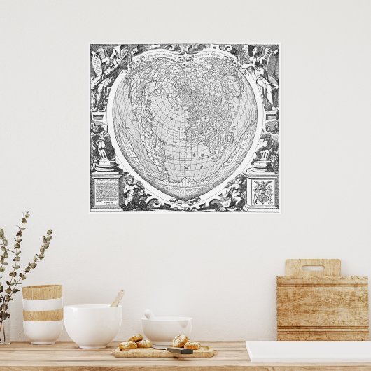 Poster Carte du monde 1566 (Cuisine)