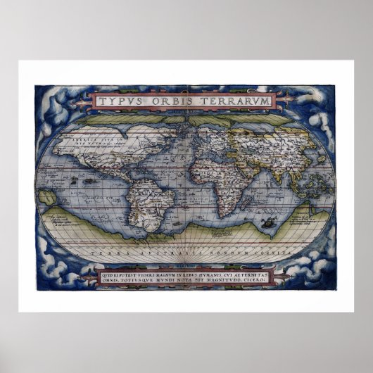 Poster Carte du monde 1570 (Devant)