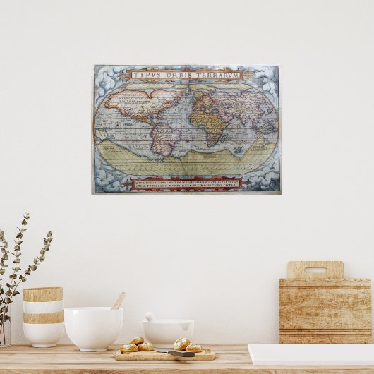 Poster Carte du monde 1572 (Cuisine)