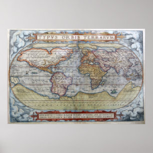 Poster Carte du monde 1572